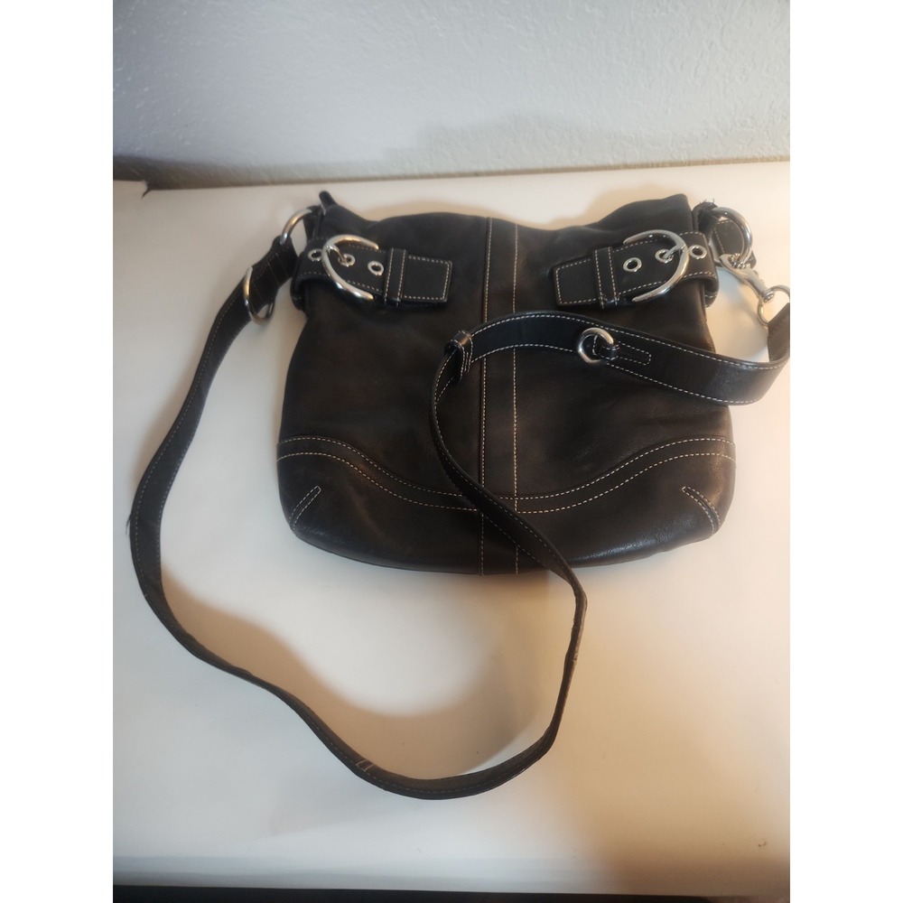 VTG Coach Black Leather Shoulder 10"x10" F05S-1452